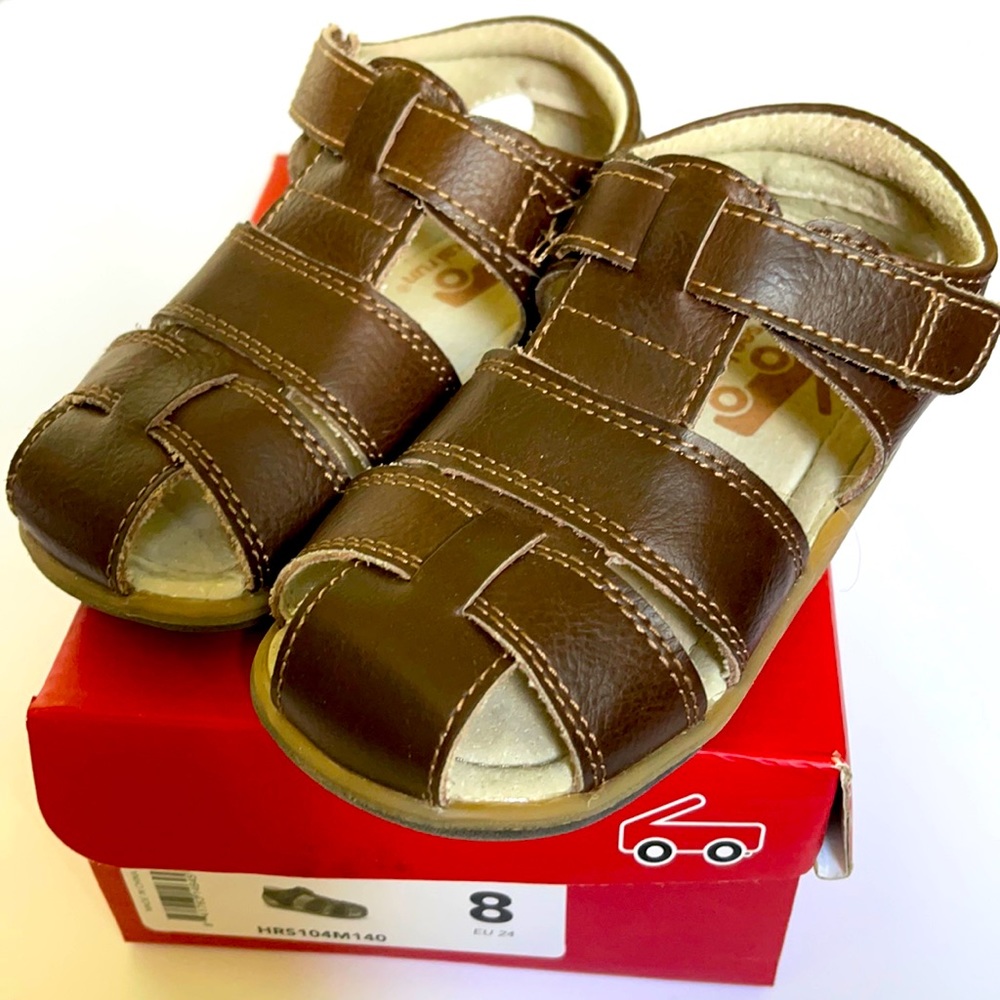 Like NEW See Kai Run Jude Brown Leather Sandal - 8